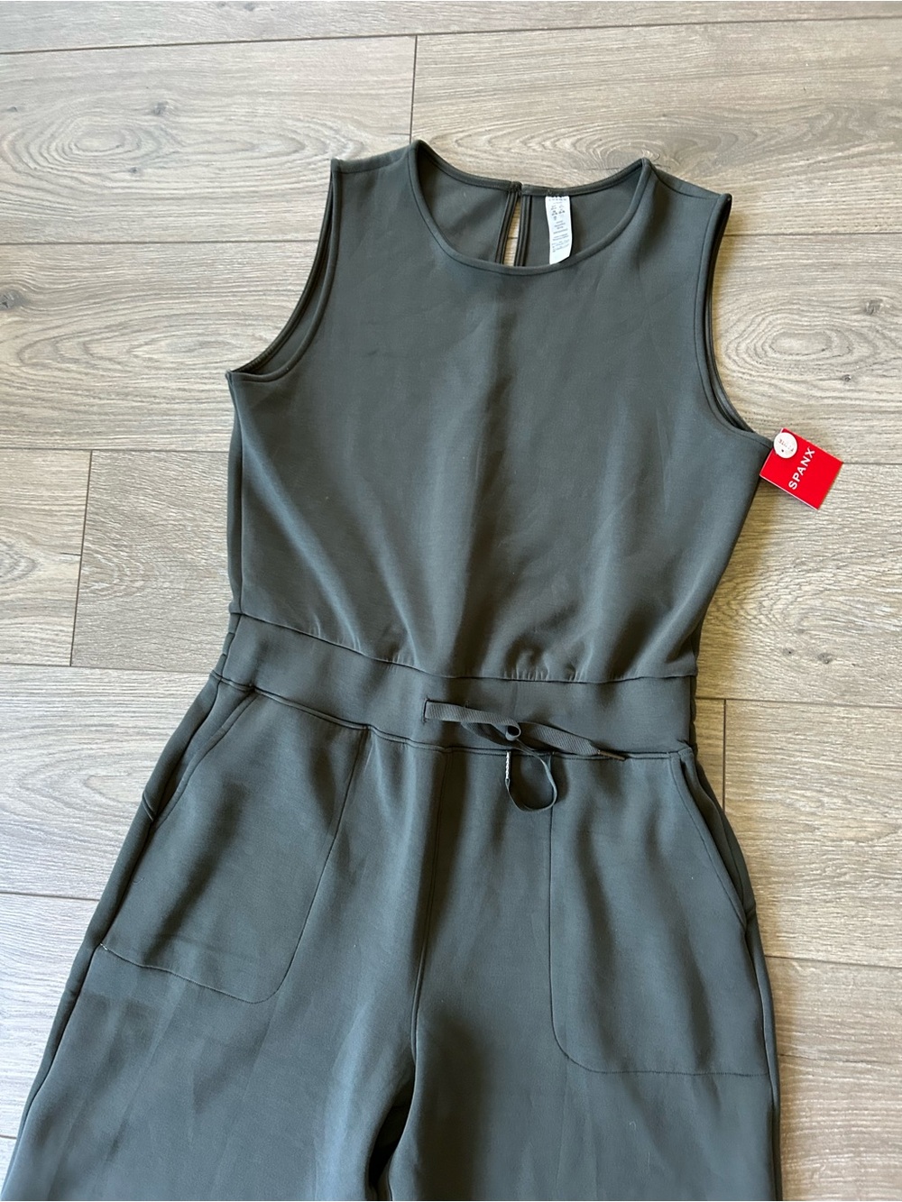 Spanx AirEssentials Wide Leg Jumpsuit Soft Travel Lounge Dark Palm Size LP New - Picture 3 of 13